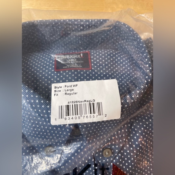 UNTUCKit Men’s  Fit Blue Shirt Long Sleeve Geometric Triangles Large - Picture 2 of 5